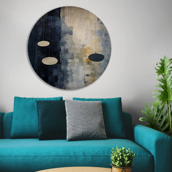 Drie cirkels, minimalistische muurdecoratie aluminium muurcirkel