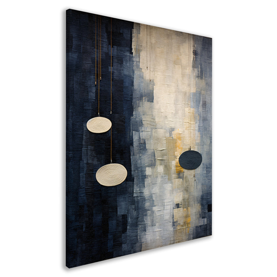 Drie cirkels, minimalistische muurdecoratie canvas