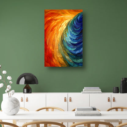 Kleurrijk abstract patroon kunstwerk voor interieur canvas met baklijst