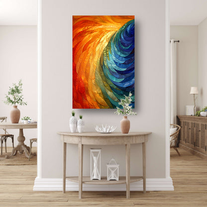 Kleurrijk abstract patroon kunstwerk voor interieur acrylglas