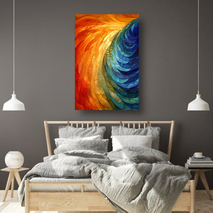 Kleurrijk abstract patroon kunstwerk voor interieur acrylglas