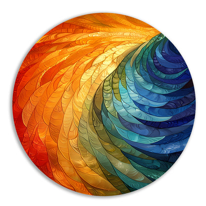 Kleurrijk abstract patroon kunstwerk voor interieur forex muurcirkel