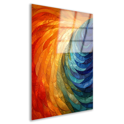 Kleurrijk abstract patroon kunstwerk voor interieur acrylglas