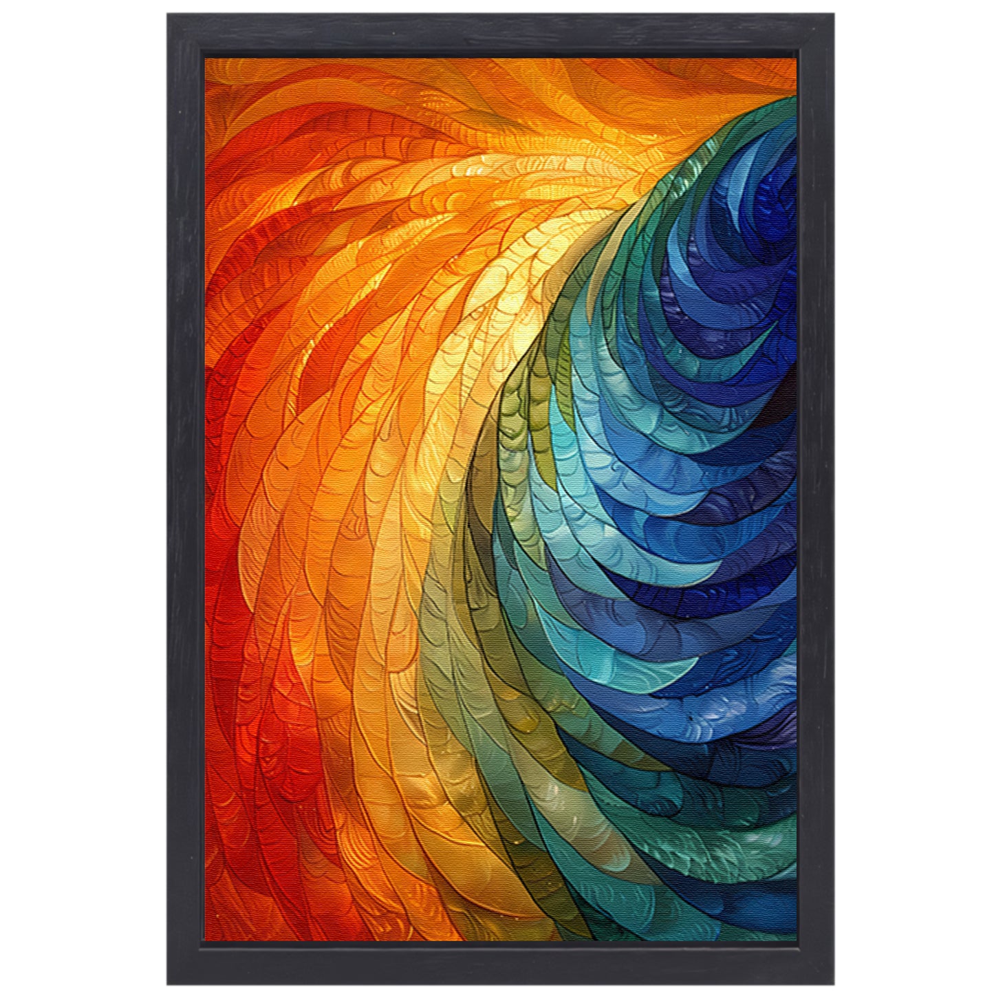 Kleurrijk abstract patroon kunstwerk voor interieur canvas met baklijst