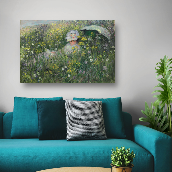 In de weide - Claude Monet poster