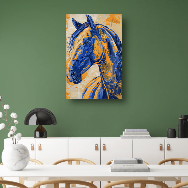 Kleurrijk en dynamisch paardenschilderij acrylglas