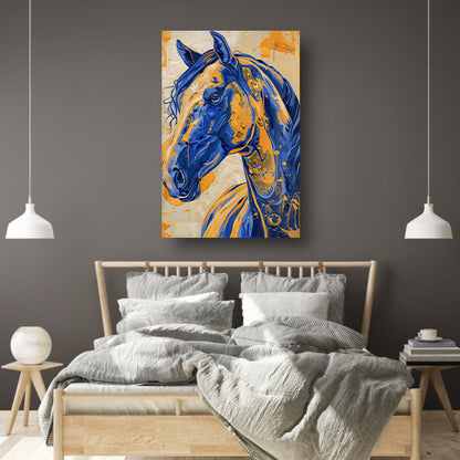Kleurrijk en dynamisch paardenschilderij acrylglas