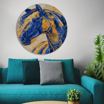 Kleurrijk en dynamisch paardenschilderij forex muurcirkel