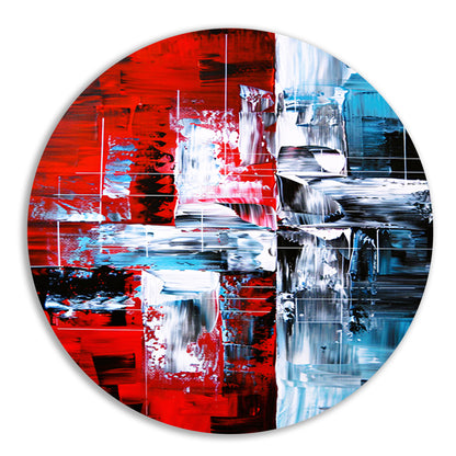 Abstract modern schilderij met dynamische kleuren forex muurcirkel