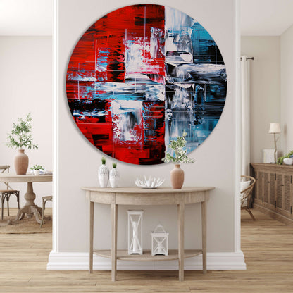 Abstract modern schilderij met dynamische kleuren forex muurcirkel