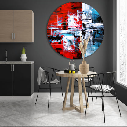 Abstract modern schilderij met dynamische kleuren forex muurcirkel