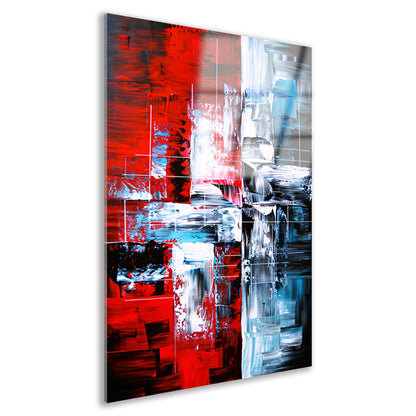 Abstract modern schilderij met dynamische kleuren acrylglas
