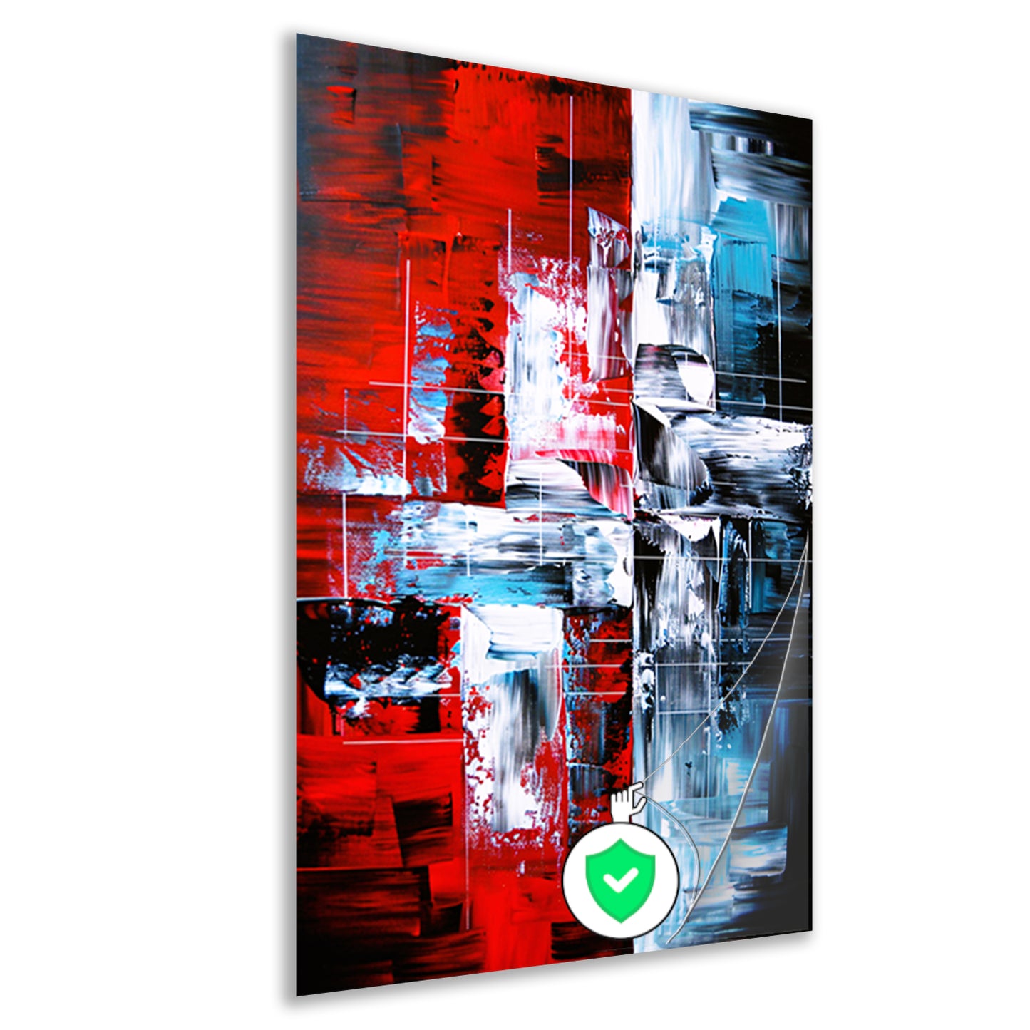 Abstract modern schilderij met dynamische kleuren poster