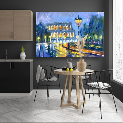 Colosseum Nachtlandschap canvas met baklijst