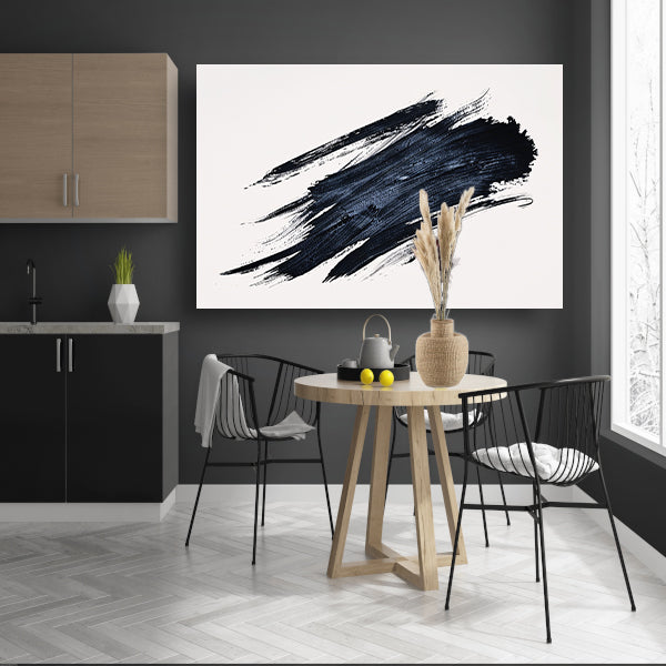Zwarte Penseelstreek op Witte Achtergrond canvas