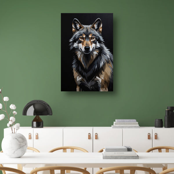 Stoic Wolf in Monochrome Digital Art Acrylglas