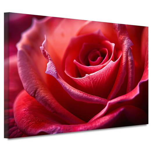 Elegante rode roos in volle bloei close-up canvas