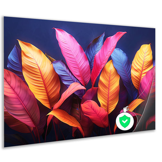 Abstract Bladeren Compositie poster