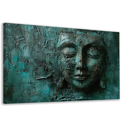 Abstract boeddha schilderij met rijke textuur canvas