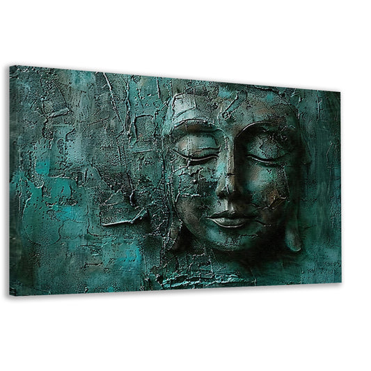 Abstract boeddha schilderij met rijke textuur canvas