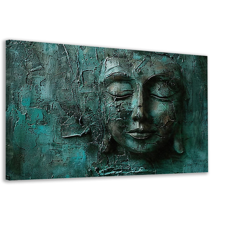 Abstract boeddha schilderij met rijke textuur canvas