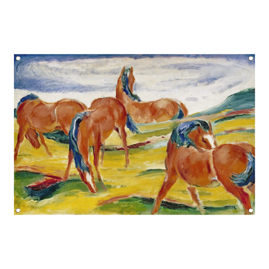 Grazende Paarden III - Franz Marc tuinposter