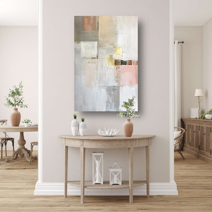 Abstract geometrisch patroon in zachte kleuren canvas