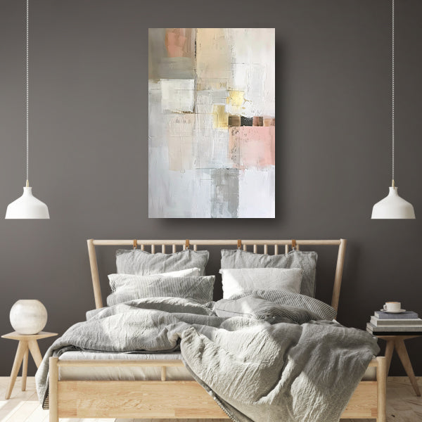 Abstract geometrisch patroon in zachte kleuren canvas