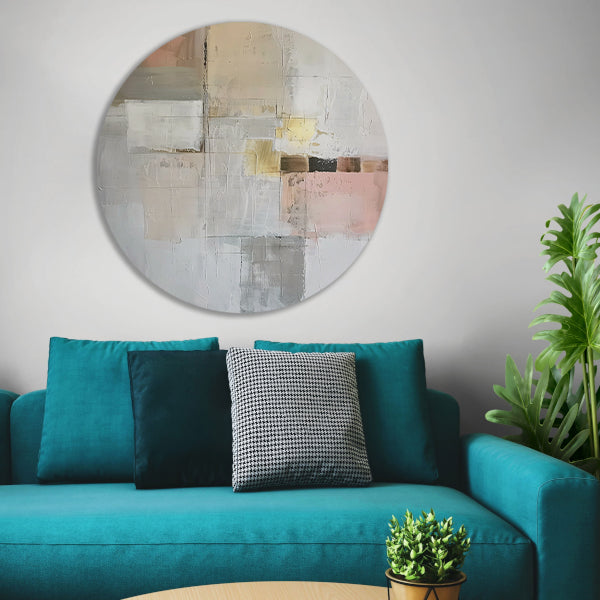 Abstract geometrisch patroon in zachte kleuren forex muurcirkel
