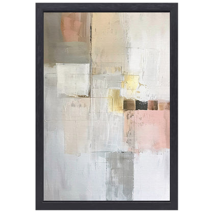 Abstract geometrisch patroon in zachte kleuren canvas met baklijst