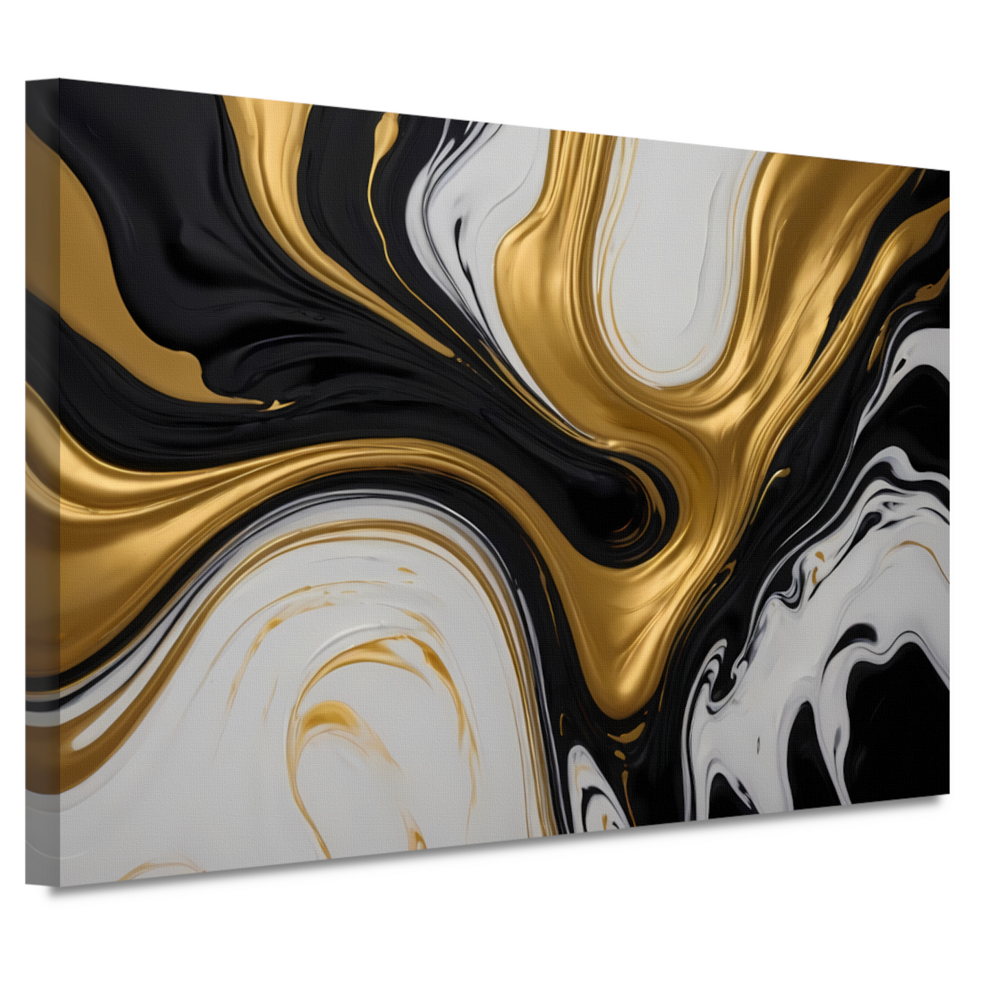 Abstract spel van zwart, wit en gouden tinten canvas