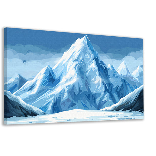 Prachtig digitaal kunstwerk van besneeuwde berg canvas