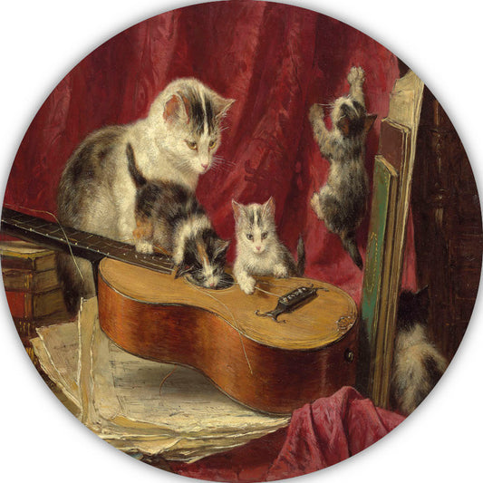 Muziek maken - Henriëtte Ronner-Knip aluminium muurcirkel