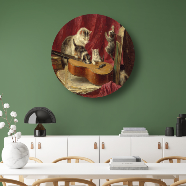 Muziek maken - Henriëtte Ronner-Knip aluminium muurcirkel
