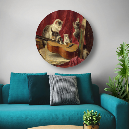Muziek maken - Henriëtte Ronner-Knip aluminium muurcirkel