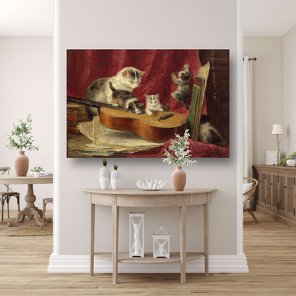 Muziek maken - Henriëtte Ronner-Knip canvas met baklijst