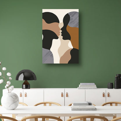 Intimiteit van Twee Gezichten in Aardetinten canvas