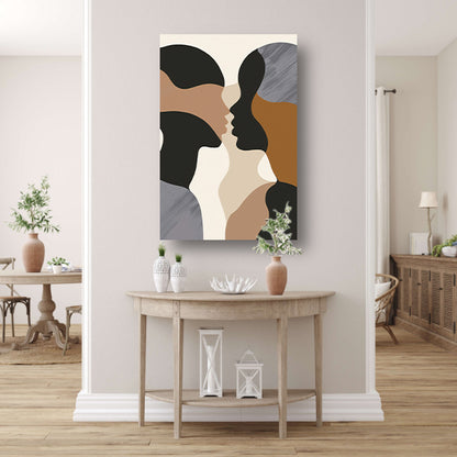 Intimiteit van Twee Gezichten in Aardetinten canvas