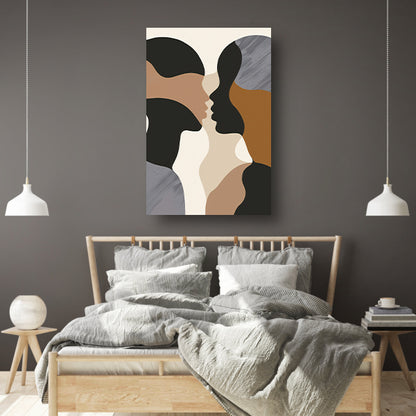 Intimiteit van Twee Gezichten in Aardetinten canvas