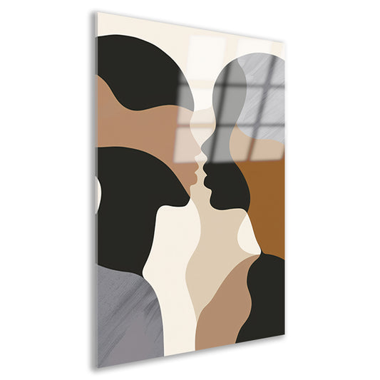 Intimiteit van Twee Gezichten in Aardetinten acrylglas