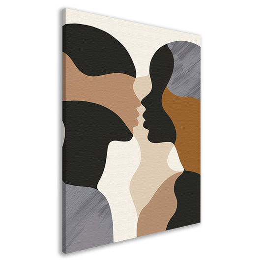Intimiteit van Twee Gezichten in Aardetinten canvas