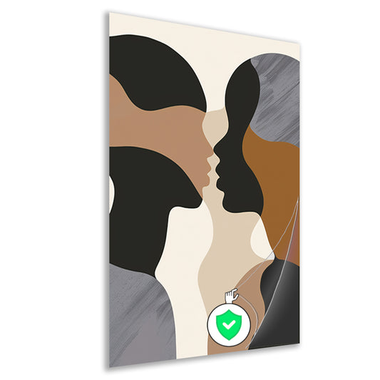 Intimiteit van Twee Gezichten in Aardetinten poster