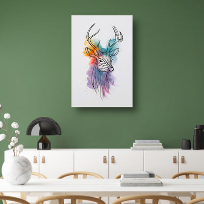 Abstract Hert in Kleurrijke Waterverfstijl poster