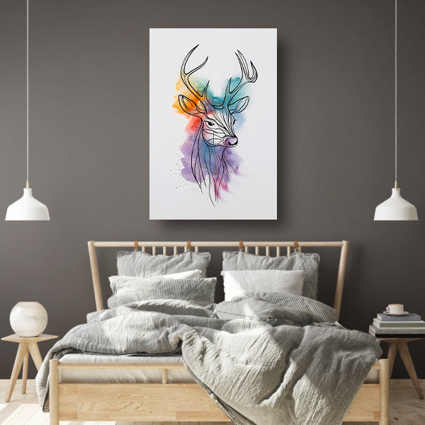 Abstract Hert in Kleurrijke Waterverfstijl poster