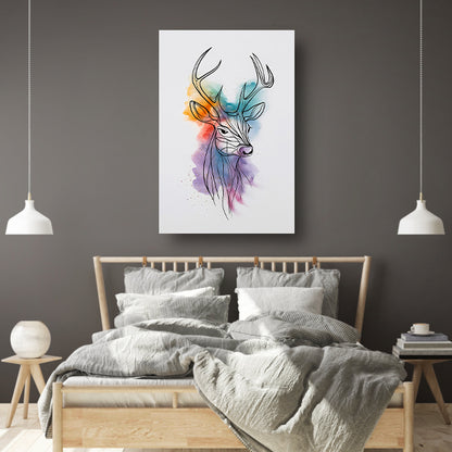 Abstract Hert in Kleurrijke Waterverfstijl poster