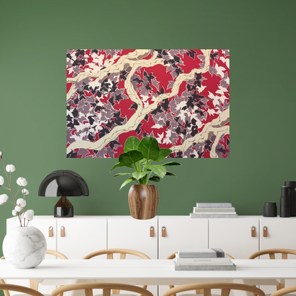 Rode Herfst in Abstracte Vorm poster