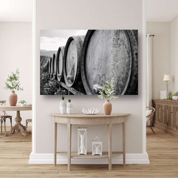 Houten Vaten Stilleven canvas met baklijst