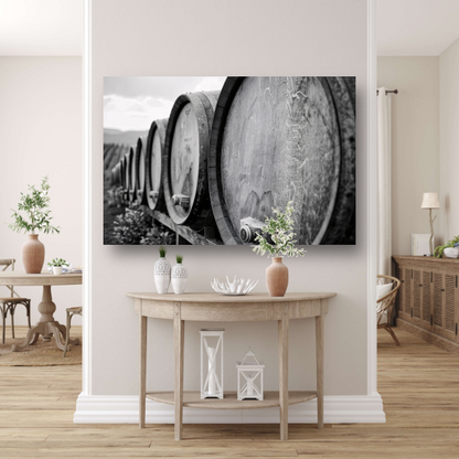Houten Vaten Stilleven canvas met baklijst