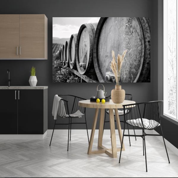 Houten Vaten Stilleven canvas met baklijst
