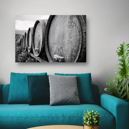 Houten Vaten Stilleven canvas met baklijst